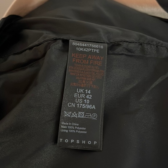 TOPSHOP Stripe Wrap Structured Mini Dress Size 10 - Picture 13 of 15